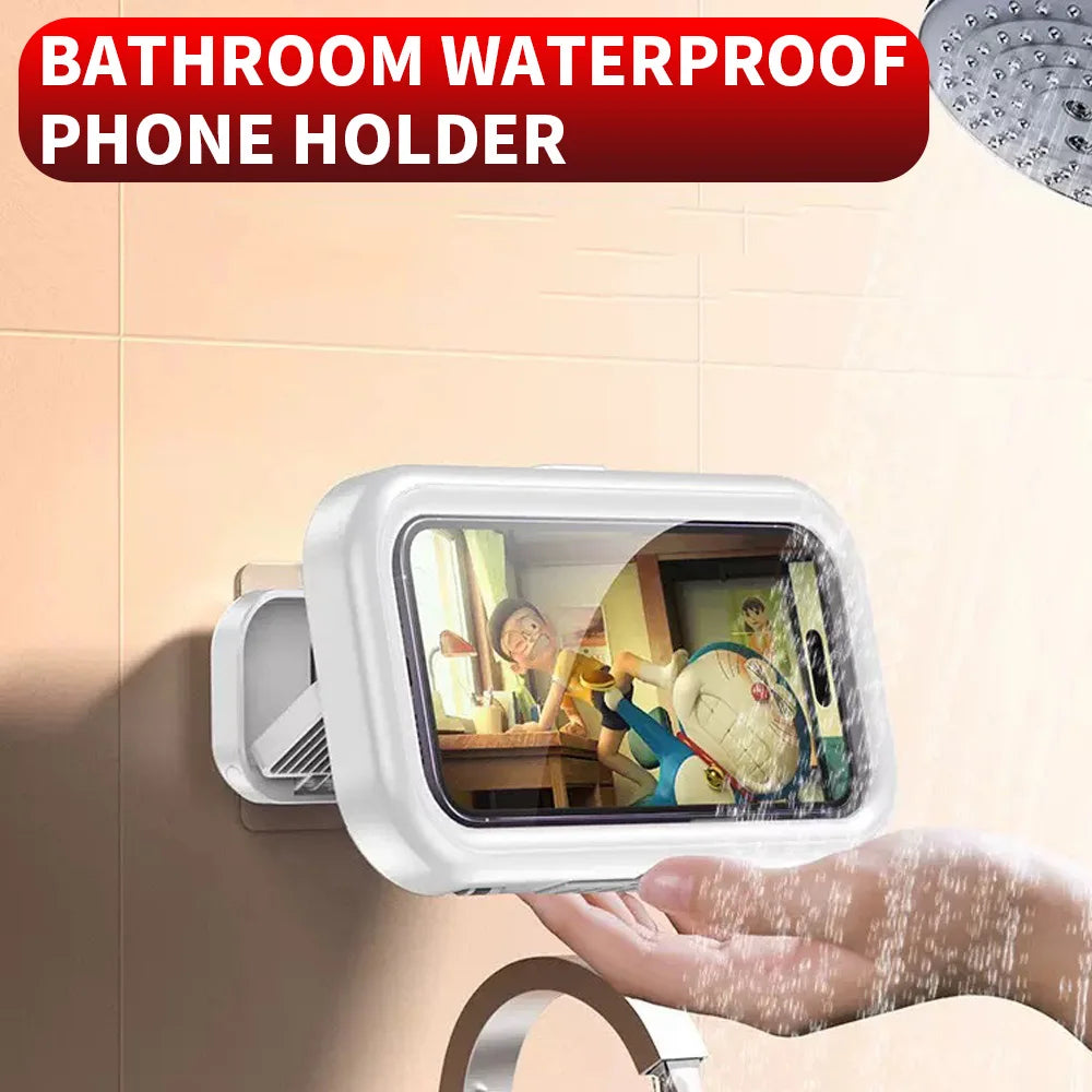 1PC Bathroom Waterproof Phone Storage Box, Can Be Rotated for Appeal, and Can Be Used for Both Showering and Watching TV Shows