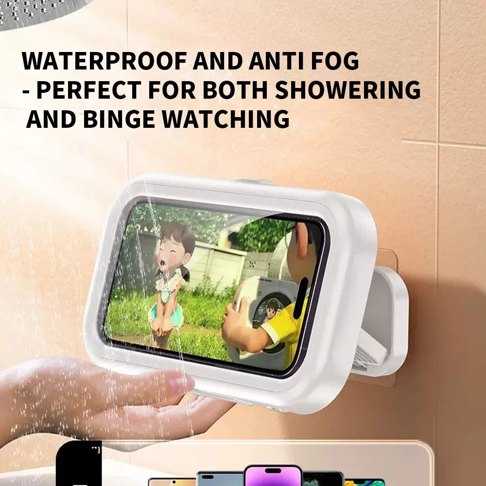 1PC Bathroom Waterproof Phone Storage Box, Can Be Rotated for Appeal, and Can Be Used for Both Showering and Watching TV Shows